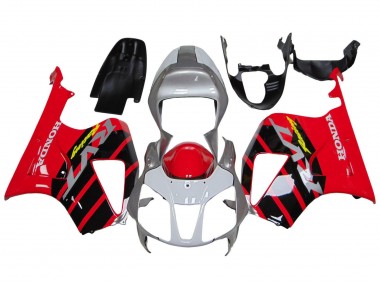 Best 2000-2006 Honda VTR1000 Motorcycle Fairings - Silver Red Black Stripe Racing