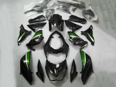 Best 2013-2018 Kawasaki Z800 Motorcycle Fairings - Glossy Black Green Silver