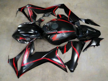 Best 2021-2023 Honda CBR650R Motorcycle Fairings - Glossy Black Red Stripe