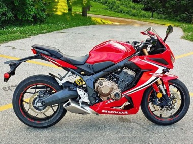 Best 2021-2023 Honda CBR650R Motorcycle Fairings - Red White Black Stripe
