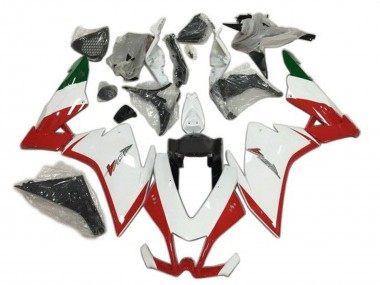 Best 2009-2015 Aprilia RSV4 1000 Motorcycle Fairings - Red White Green