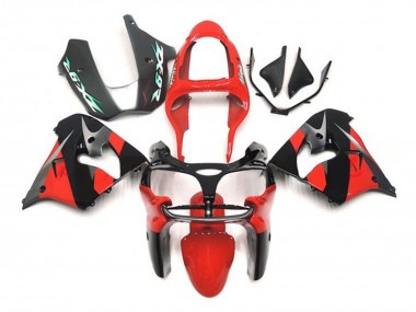 Best 2002-2003 Kawasaki ZX9R Motorcycle Fairings - Red Black Silver