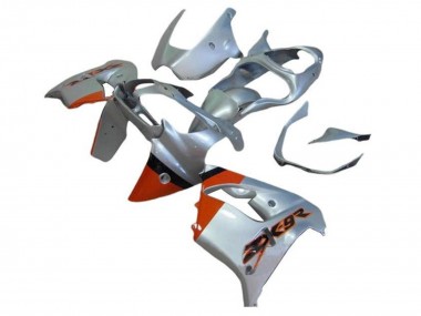Best 2002-2003 Kawasaki ZX9R Motorcycle Fairings - Silver Orange Black