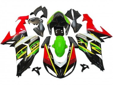 Best 2006-2007 Kawasaki ZX10R Motorcycle Fairings - Red Green Yellow Black