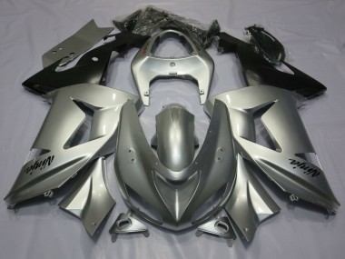 Best 2006-2007 Kawasaki ZX10R Motorcycle Fairings - Silver Matte Black