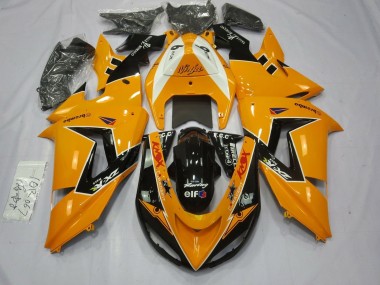 Best 2006-2007 Kawasaki ZX10R Motorcycle Fairings - Orange White Black Racing Elf