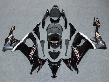 Best 2008-2010 Kawasaki ZX10R Motorcycle Fairings - Glossy Black Red White Hayate