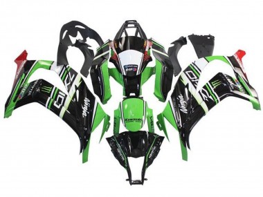 Best 2011-2015 Kawasaki ZX10R Motorcycle Fairings - Green Black White Red Stripe Monster
