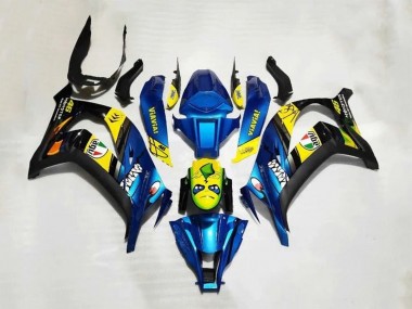 Best 2016-2020 Kawasaki ZX10R Motorcycle Fairings - Blue Yellow Shark