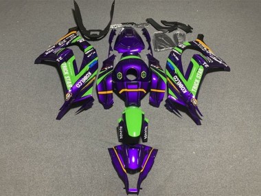 Best 2016-2020 Kawasaki ZX10R Motorcycle Fairings - Purple Green Trick Star Kobelco