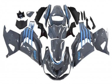 Best 2012-2024 Kawasaki ZX14R ZZR1400 Motorcycle Fairings - Nardo Grey Blue