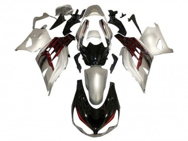 Best 2012-2024 Kawasaki ZX14R ZZR1400 Motorcycle Fairings - Silver Glossy Black Red