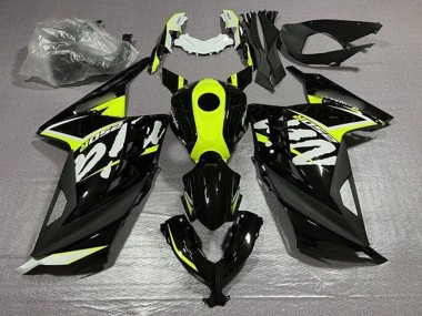 Best 2013-2024 Kawasaki EX300 Motorcycle Fairings - Glossy Black Neon Yellow White