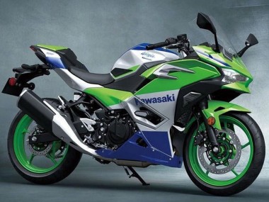 Best 2024-2025 Kawasaki Ninja 500 EX500R Motorcycle Fairings - Silver Green Blue