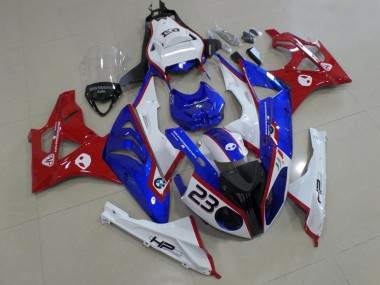 Best 2009-2014 BMW S1000RR Motorcycle Fairings - White Red Blue HP