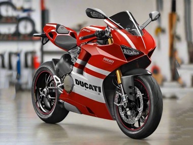Best 2018-2019 Ducati Panigale V4 V4S Motorcycle Fairings - White Red Stripe