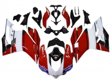 Best 2015-2020 Ducati 959/1299 Motorcycle Fairings - White Red Blue Glossy Black Unibat Flex-Box