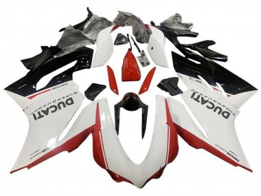 Best 2015-2020 Ducati 959 Motorcycle Fairings - White Red Glossy Black