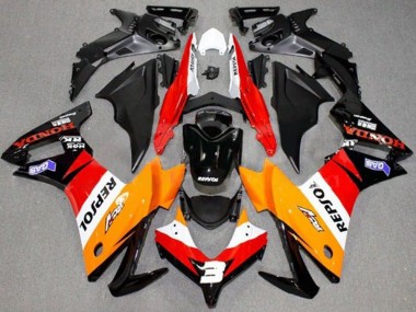 Best 2013-2015 Honda CBR500R Motorcycle Fairings - Orange White Red Glossy Black Repsol