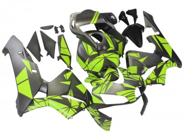 Best 2003-2004 Honda CBR600RR Motorcycle Fairings - Neon Yellow Matte Grey