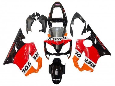 Best 2001-2003 Honda CBR600 F4i Motorcycle Fairing - Orange White Red Glossy Black Repsol
