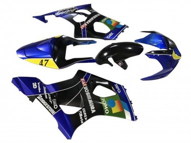 Best 2003-2004 Suzuki GSXR 1000 Motorcycle Fairings - Blue Yellow Black JOMO