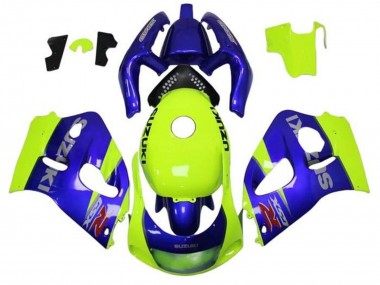 Best 1996-2000 Suzuki GSXR 600 / GSXR 750 Motorcycle Fairings - Blue Yellow
