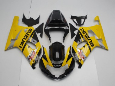 Best 2001-2003 Suzuki GSXR 600 / GSXR 750 Motorcycle Fairing - Yellow Silver Glossy Black