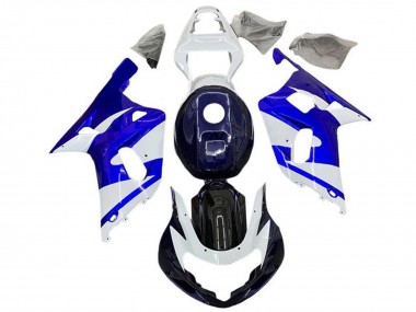 Best 2001-2003 Suzuki GSXR 600 / GSXR 750 Motorcycle Fairings - White Blue Black