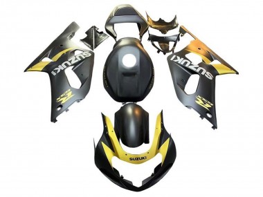 Best 2001-2003 Suzuki GSXR 600 / GSXR 750 Motorcycle Fairings - Matte Black Yellow