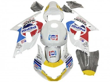 Best 2001-2003 Suzuki GSXR 600 / GSXR 750 Motorcycle Fairings - White Blue Red Yellow Pepsi