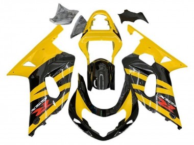 Best 2001-2003 Suzuki GSXR 600 / GSXR 750 Motorcycle Fairings - Yellow Black Stripe Red