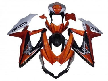 Best 2008-2010 Suzuki GSXR 600 / GSXR 750 Motorcycle Fairing - Silver Orange Glossy Black