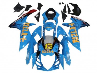Best 2011-2024 Suzuki GSXR 600 / GSXR 750 Motorcycle Fairings - Blue Yellow Red Black Rizla 13