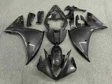 Best 2012-2014 Yamaha YZF 1000 R1 Motorcycle Fairings - Faux Carbon Fiber Grey Black