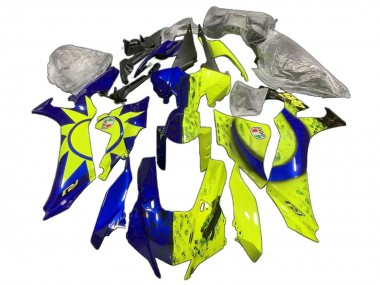 Best 2020-2025 Yamaha YZF 1000 R1 Motorcycle Fairings - Blue Yellow Sun Moon