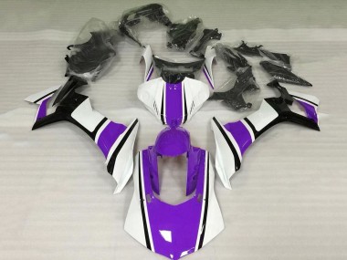 Best 2020-2025 Yamaha YZF 1000 R1 Motorcycle Fairing - White Purple Glossy Black
