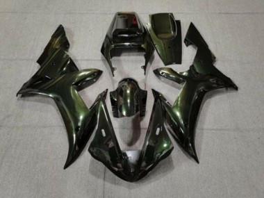 Best 2002-2003 Yamaha YZF 1000 R1 Motorcycle Fairings - Dark Green Chameleon