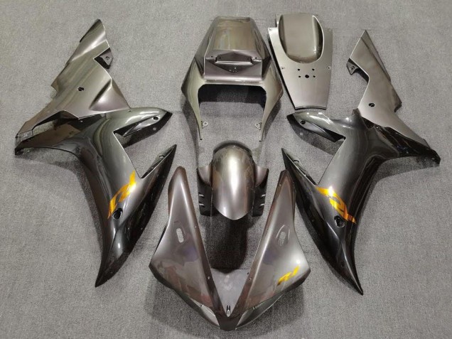 2002-2003 Yamaha YZF 1000 R1 Motorcycle Fairings - Grey with Gold Decals