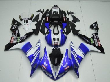 Best 2004-2006 Yamaha YZF 1000 R1 Motorcycle Fairings - Blue White Black Fimer Yamalube