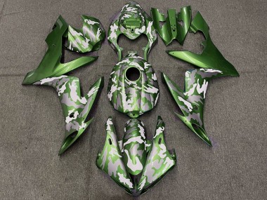 Best 2004-2006 Yamaha YZF 1000 R1 Motorcycle Fairings - Green White Grey Camouflage