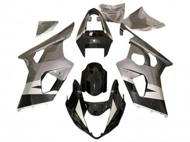 Best 2004-2005 Suzuki GSXR 600 / GSXR 750 Motorcycle Fairings - Silver Glossy Black