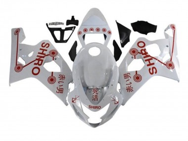 Best 2004-2005 Suzuki GSXR 600 / GSXR 750 Motorcycle Fairings - White Red Shiro