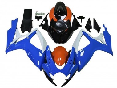 Best 2006-2007 Suzuki GSXR 600 / GSXR 750 Motorcycle Fairings - Orange Blue White Black