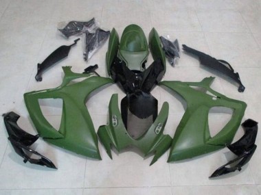Best 2006-2007 Suzuki GSXR 600 / GSXR 750 Motorcycle Fairings - Army Green Glossy Black