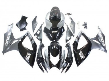 Best 2006-2007 Suzuki GSXR 600 / GSXR 750 Motorcycle Fairings - Silver Glossy Black White
