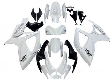 Best 2006-2007 Suzuki GSXR 600 / GSXR 750 Motorcycle Fairings - White Black