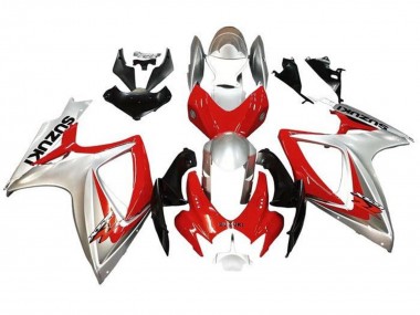Best 2006-2007 Suzuki GSXR 600 / GSXR 750 Motorcycle Fairings - Silver Red Black