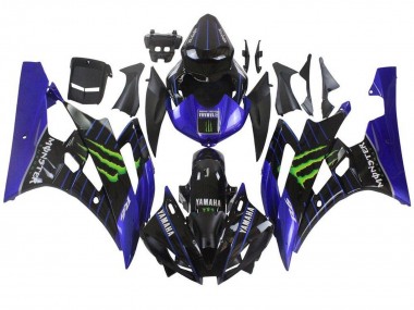 Best 2006-2007 Yamaha YZF R6 Motorcycle Fairings - Blue Black Green Monster