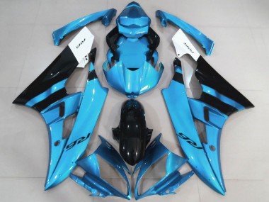 Best 2006-2007 Yamaha YZF R6 Motorcycle Fairings - White Light Blue Black